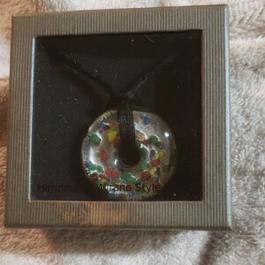 Handmade Murano Style Multicolor Pendant Necklace